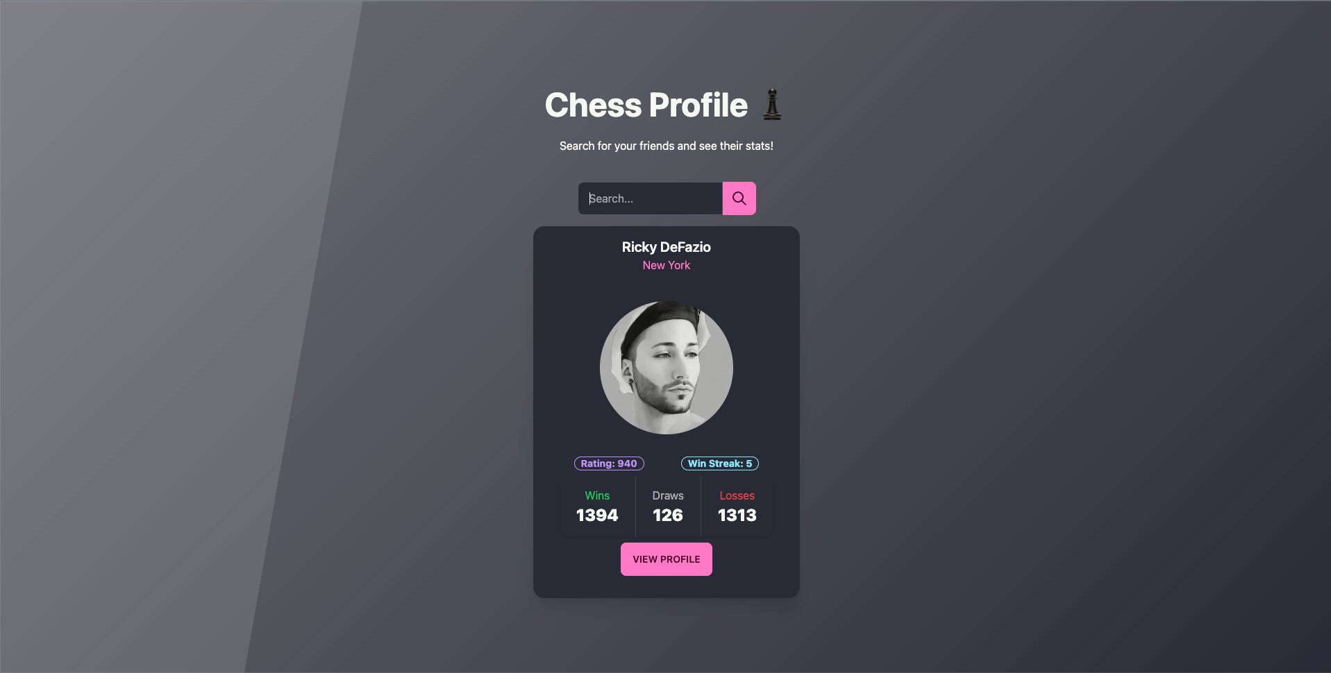 Chess Profile App